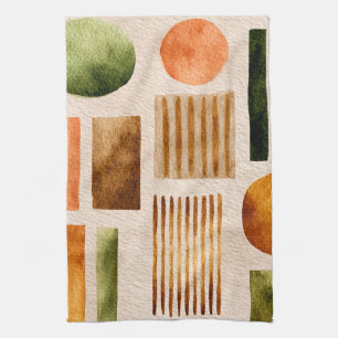 Linge De Cuisine Motif Abstrait d'aquarelle Terre - Boho Organic