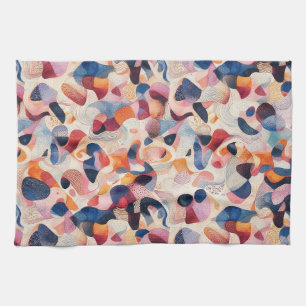 Linge De Cuisine Motif abstrait de corail marine organique aquarell
