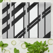 Linge De Cuisine Motif Abstrait  de ligne Skyline Black (Plié)