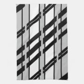 Linge De Cuisine Motif Abstrait  de ligne Skyline Black (Vertical)