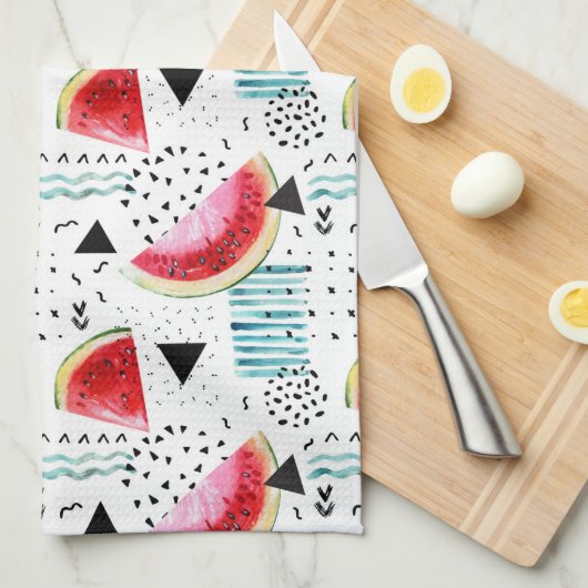 Linge De Cuisine Motif abstrait de pastèque (Quart Plié)