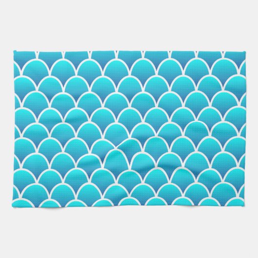 Linge De Cuisine Motif abstrait de peau d'animal bleu clair (Horizontal)
