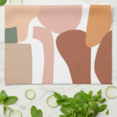 Linge De Cuisine Motif Abstrait de ton terrestre (Plié)
