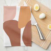 Linge De Cuisine Motif Abstrait de ton terrestre (Quart Plié)
