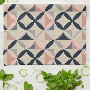 Linge De Cuisine Motif abstrait géométrique du milieu du XXe siècle