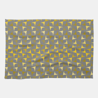 Linge De Cuisine motif Abstrait jaune et gris