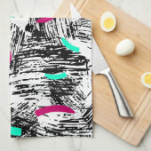 Linge De Cuisine Motif Abstrait moderne. (Quart Plié)