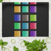 Linge De Cuisine Motif abstrait moderne de carrés (Plié)