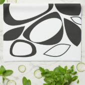 Linge De Cuisine Motif Abstrait moderne et élégant noir blanc (Plié)