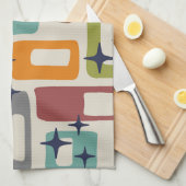 Linge De Cuisine Motif Abstrait moderne rétro du milieu du siècle (Quart Plié)