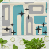 Linge De Cuisine Motif Abstrait moderne rétro du milieu du siècle (Plié)