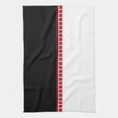 Linge De Cuisine Motif Abstrait noir blanc et rouge (Vertical)