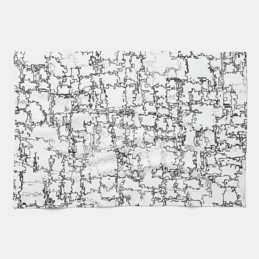 Linge De Cuisine Motif Abstrait noir et blanc (Horizontal)