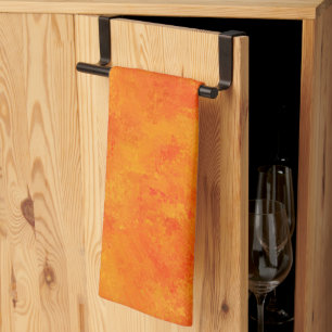 Linge De Cuisine Motif abstrait orange 