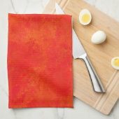 Linge De Cuisine Motif abstrait orange rouge (Quart Plié)