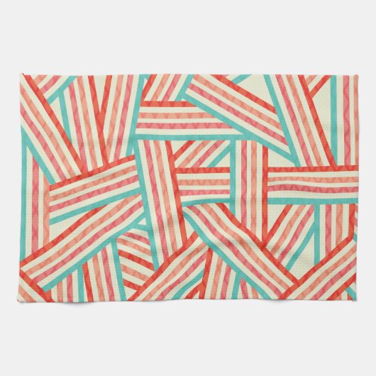 Linge De Cuisine Motif Abstrait rayé coloré (Horizontal)