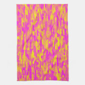 Linge De Cuisine Motif Abstrait Rose Jaune Orange (Vertical)