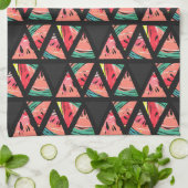 Linge De Cuisine Motif abstrait tiré par la main de pastèque (Plié)