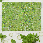 LINGE DE CUISINE MOTIF ABSTRAIT VERT (Plié)