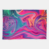 Linge De Cuisine Motif Abstrait vert bleu clair et tendance (Horizontal)