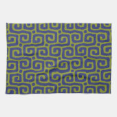 Linge De Cuisine Motif abstrait vert et bleu (Horizontal)