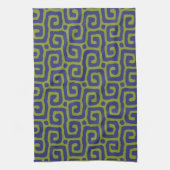 Linge De Cuisine Motif abstrait vert et bleu (Vertical)