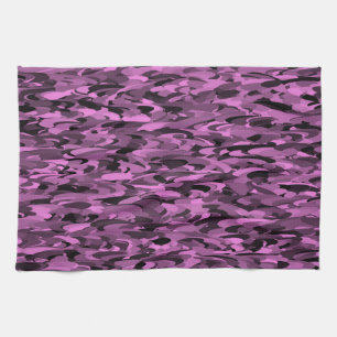 Linge De Cuisine Motif Abstrait Violet Noir