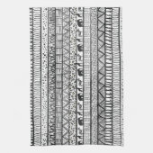 Linge De Cuisine Motif africain tribal noir blanc (Vertical)