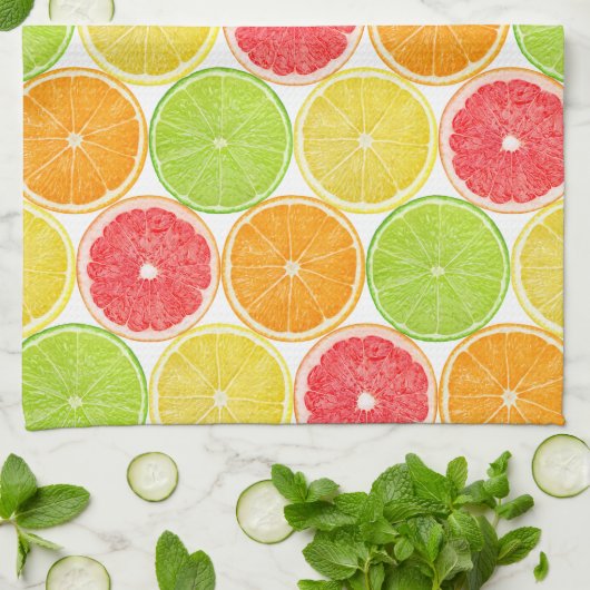 Linge De Cuisine Motif agrumes (Plié)