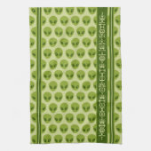 Linge De Cuisine Motif Alien Vert Mignon avec Votre Nom en Glyphes (Vertical)