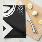 Linge De Cuisine Motif Ancre noir et blanc (Quart Plié)