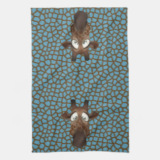 Linge De Cuisine Motif animal bleu de fourrure de girafes drôles