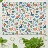 Linge De Cuisine Motif animal de la forêt tropicale (Plié)