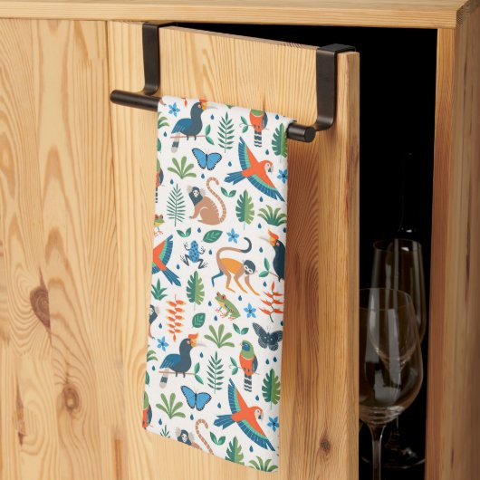 Linge De Cuisine Motif animal de la forêt tropicale (Pliage en tiers)