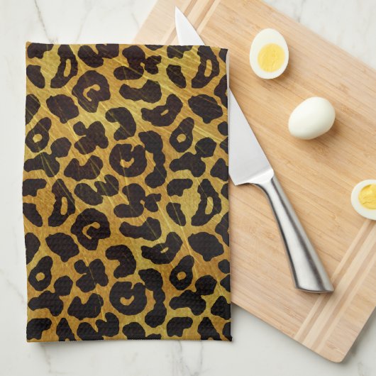 Linge De Cuisine Motif animal d'impression de fourrure de léopard (Quart Plié)