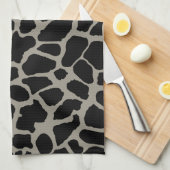 Linge De Cuisine Motif animal élégant d'impression noir chic de (Quart Plié)