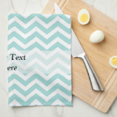 Linge De Cuisine Motif Aqua chevron (Quart Plié)