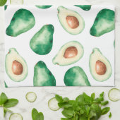 Linge De Cuisine Motif Aquarelle Avocado (Plié)