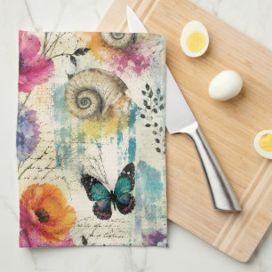 Linge De Cuisine Motif aquarelle botanique côtier coloré