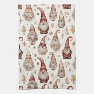 Linge De Cuisine Motif aquarelle de gnome rustique vintage de jardi