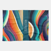 Linge De Cuisine Motif arc-en-ciel des vagues de l'océan Abstrait (Horizontal)