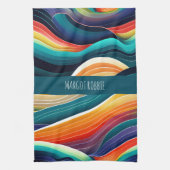 Linge De Cuisine Motif arc-en-ciel des vagues de l'océan Abstrait (Vertical)