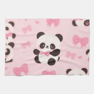 Linge De Cuisine Motif Arc-en-ciel Kawaii Panda Rose