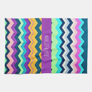 Linge De Cuisine Motif arc-en-ciel Zig zagging pastel