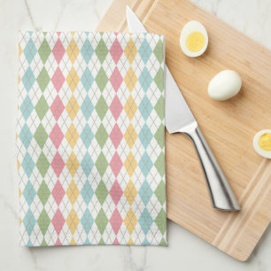 Linge De Cuisine Motif Argyle Pastel
