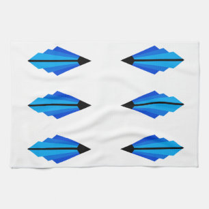 Linge De Cuisine Motif Art déco 3 en bleu