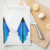 Linge De Cuisine Motif Art déco 3 en bleu Tissu de thé (Quart Plié)