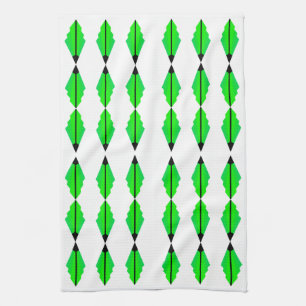Linge De Cuisine Motif Art déco 3 en Tissu vert de thé