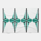 Linge De Cuisine Motif Art déco en Tectona vert (Horizontal)