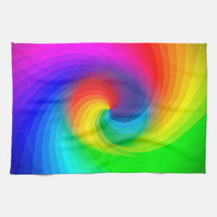 Linge De Cuisine Motif artistique de tourbillon arc-en-ciel tie-dye